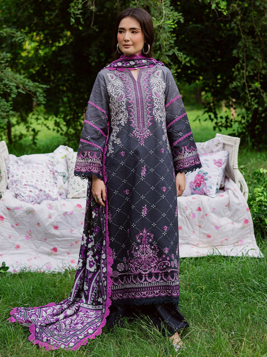 Mahnur Gardenia Khaddar Embroidered Stitched 3-Piece Suit-GR-02