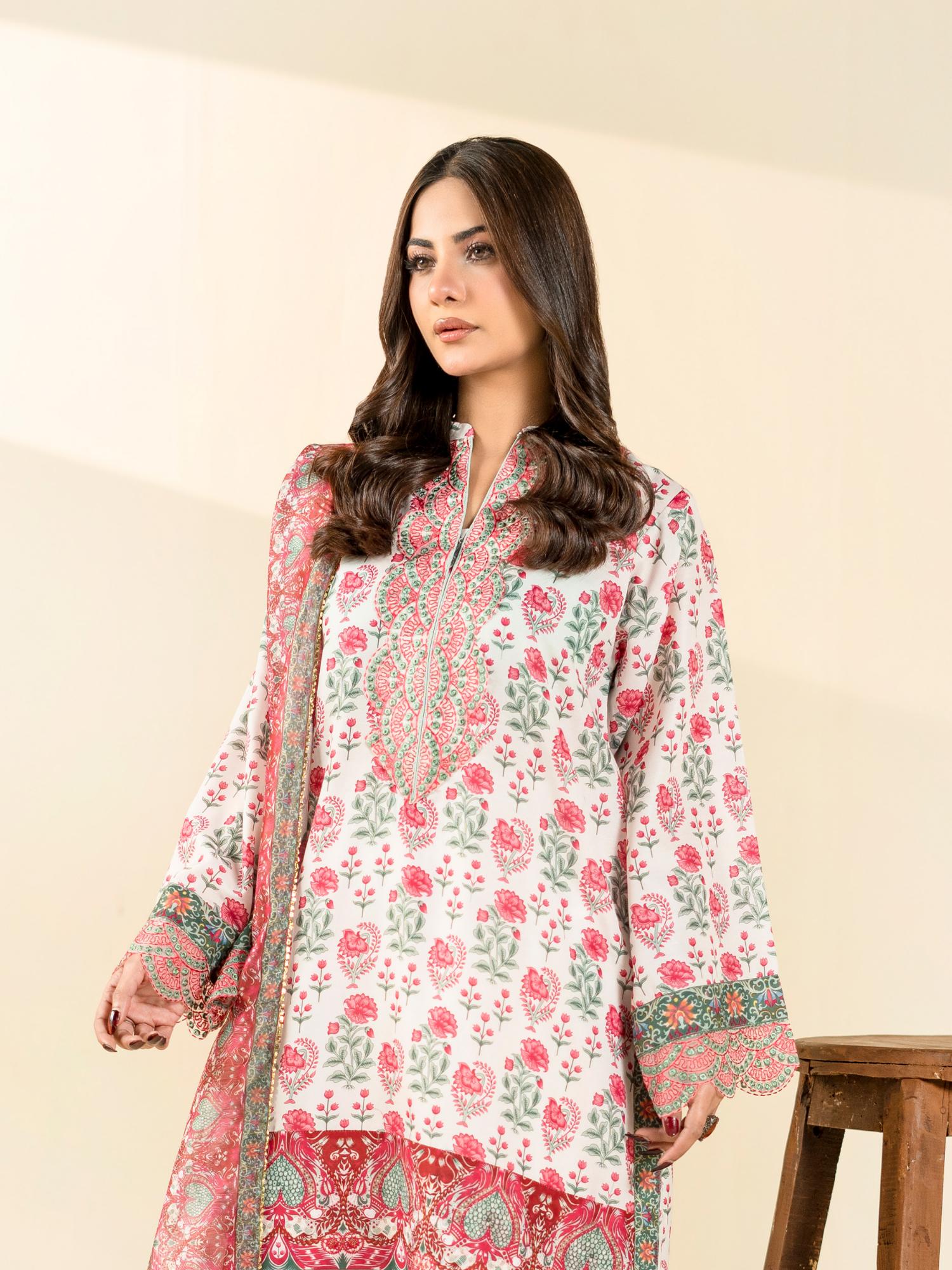 White Rabazka Blended Lawn Printed Unstitched 2-Piece Suit-WUS-PELW-S26-2P-01