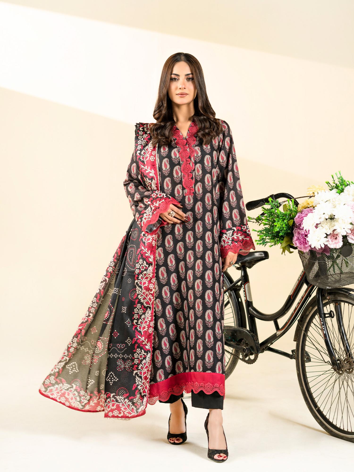 Black Rabazka Blended Lawn Printed Unstitched 2-Piece Suit-WUS-PELW-S26-2P-04
