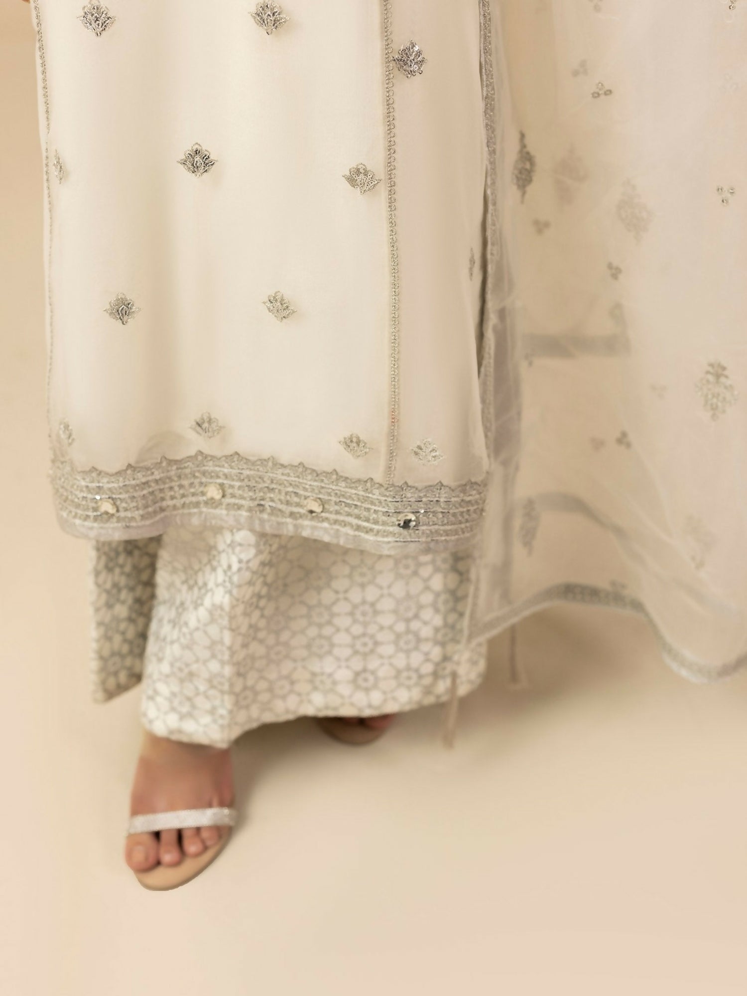 Shurooq Garden Of Dreams Organza Embroidered Stitched 3-Piece Suit-Jasmine
