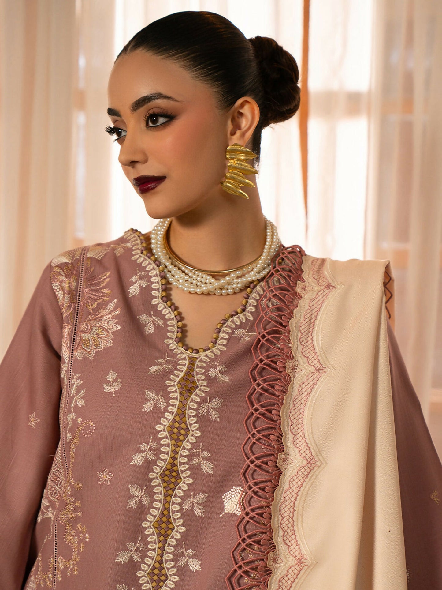 Binilyas Gulrukh Khaddar Embroidered Unstitched 3-Piece Suit-62-A