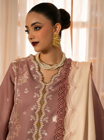 Binilyas Gulrukh Khaddar Embroidered Unstitched 3-Piece Suit-62-A