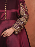 Stylish Collection Majeste Silk Embroidered Maxi-Zuri Maroon