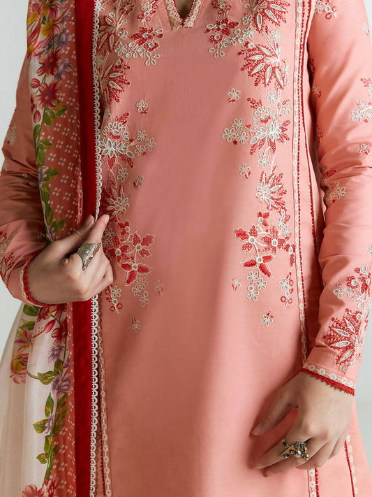 Jugnu by Hussain Rehar SS'25 Edit II Cotton Embroidered Unstitched 3-Piece Suit-BAHAR