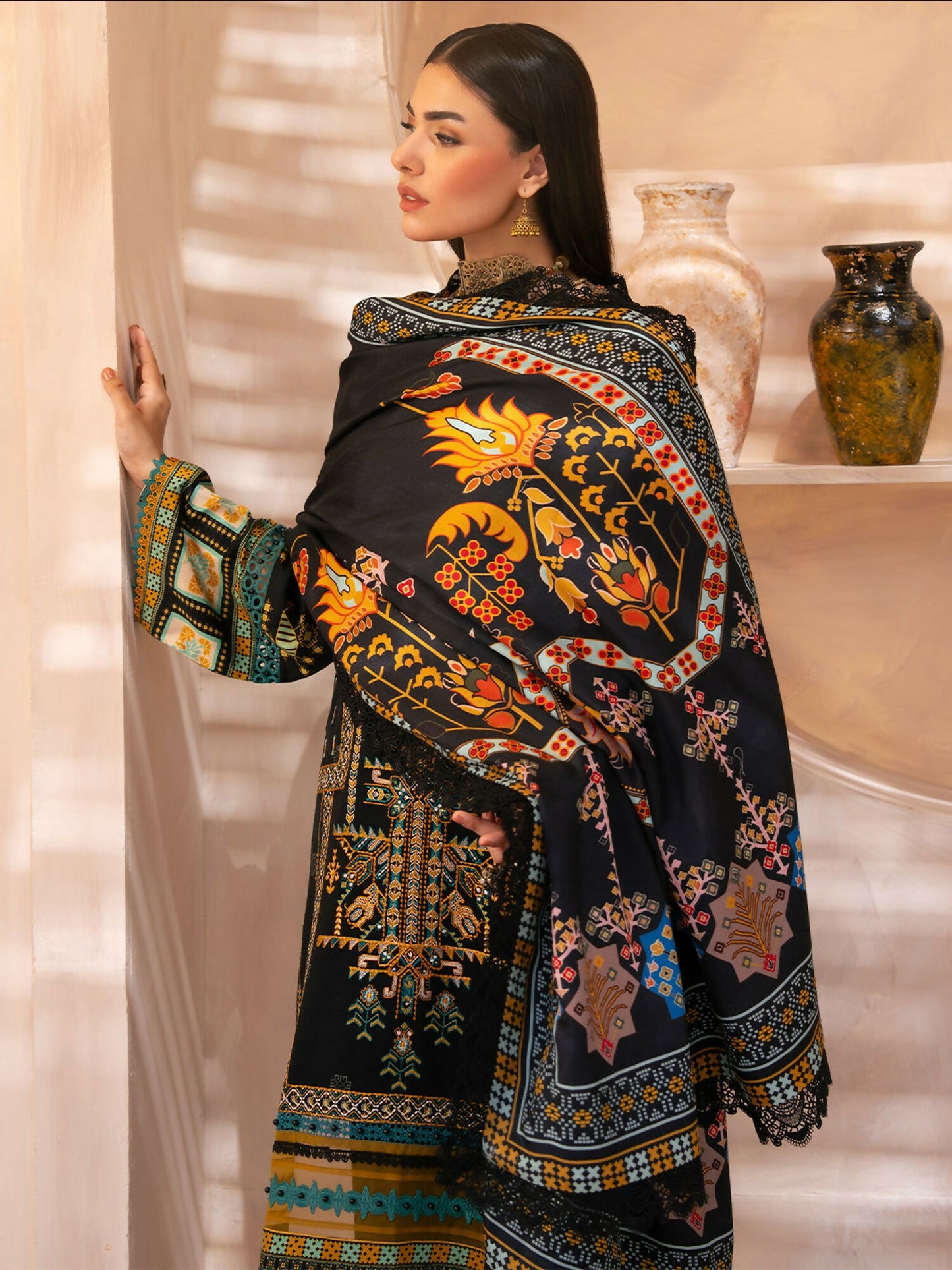 Binilyas Kotrai Embroidered Unstitched 3-Piece Suit-792-A