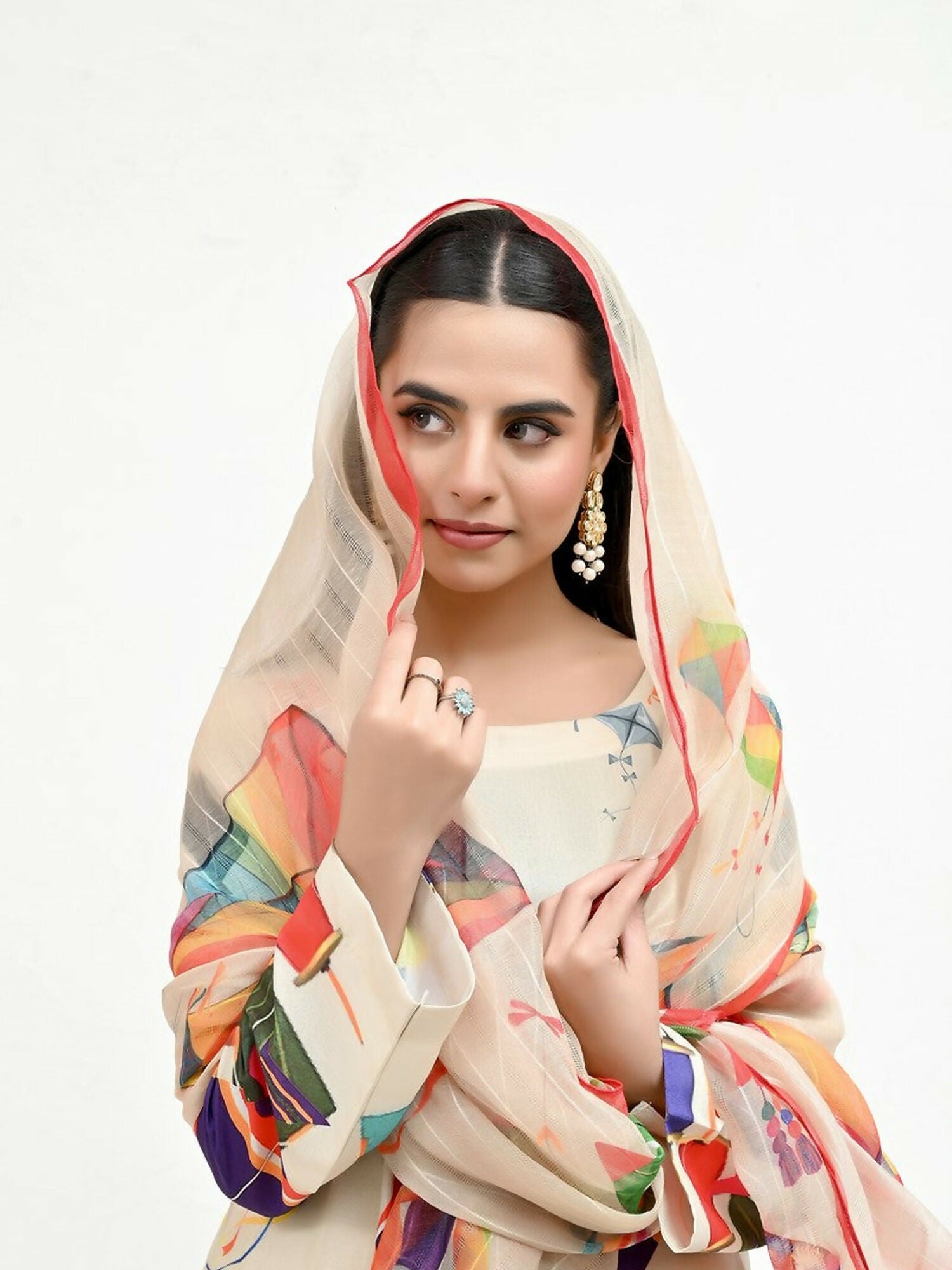 Imran Aftab Basant Mela Raw Silk Printed Unstitched 3-Piece Suit-IARP 09