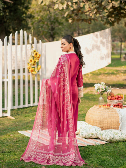 Panache Apparel Lawn Embroidered Stitched 2-Piece Suit-Azalea