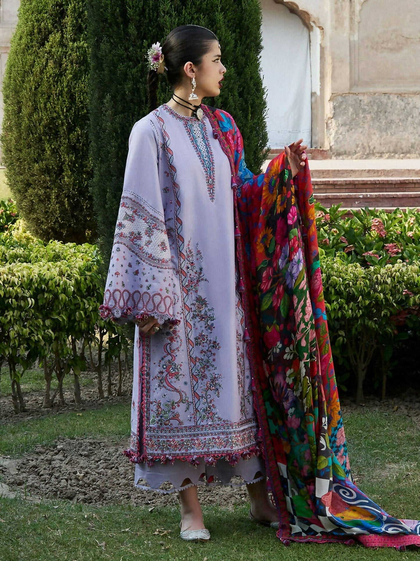 Hussain Rehar Nirmal SS'25 Lawn Embroidered Unstitched 3-Piece Suit-Inaya