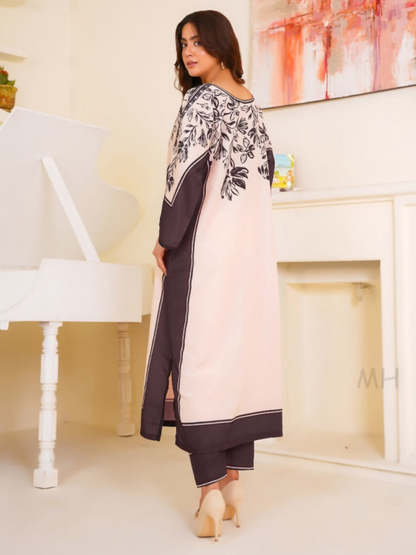 MH Cloth House Poly Lawn Printed Stitched 2-Piece Suit-Noor-e-Ishq