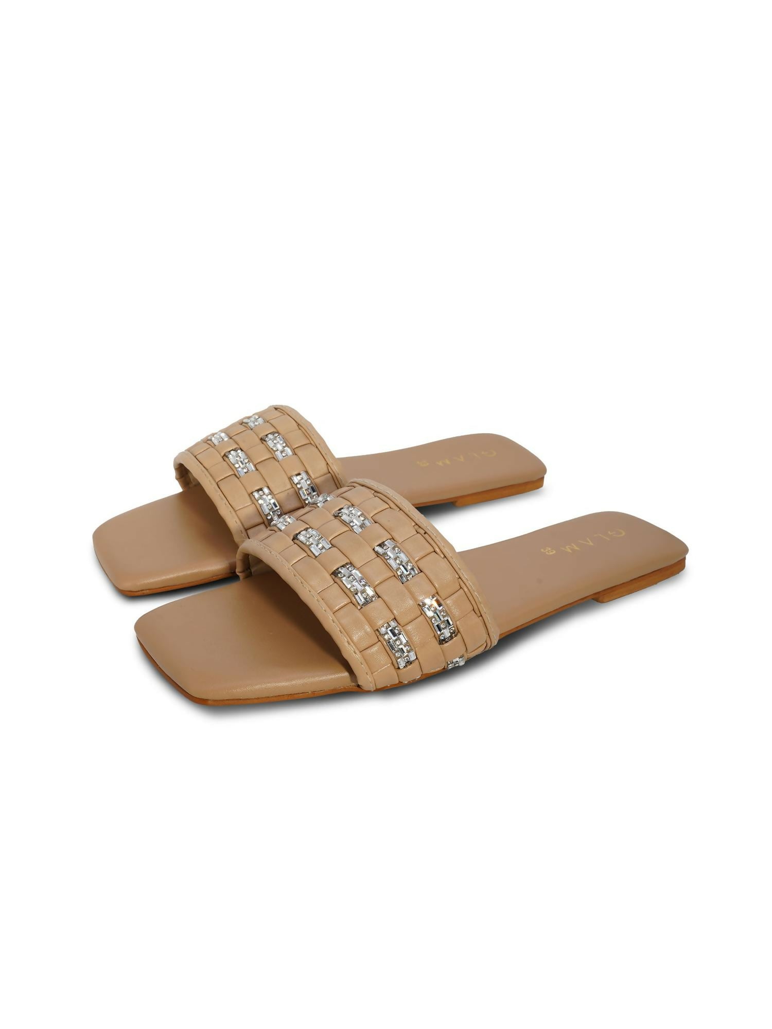 Brown and Silver Royale Leather Women’s Slide