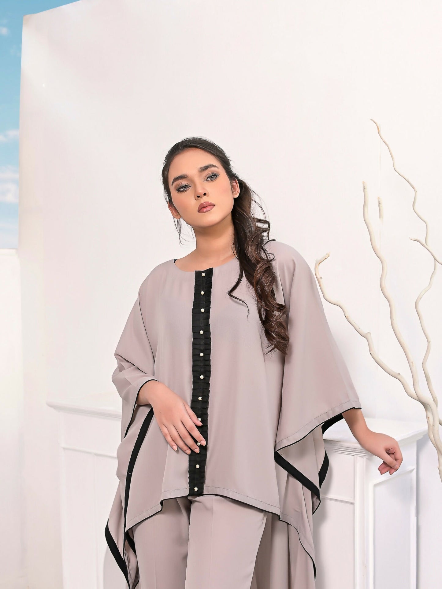 Ruby's Couture Haute & Chic Georgette Cape Set-Helen