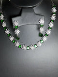 H&A Jewellery One Carat Silver Plated American Diamond Set