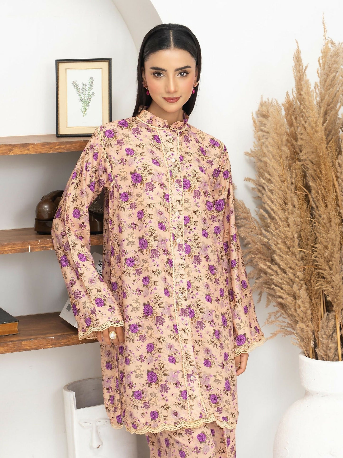 Panache Apparel Florise Lawn Printed Co-Ord Set-Maive
