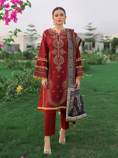 Binilyas Karandi Embroidered Unstitched 3-Piece Suit-751-B