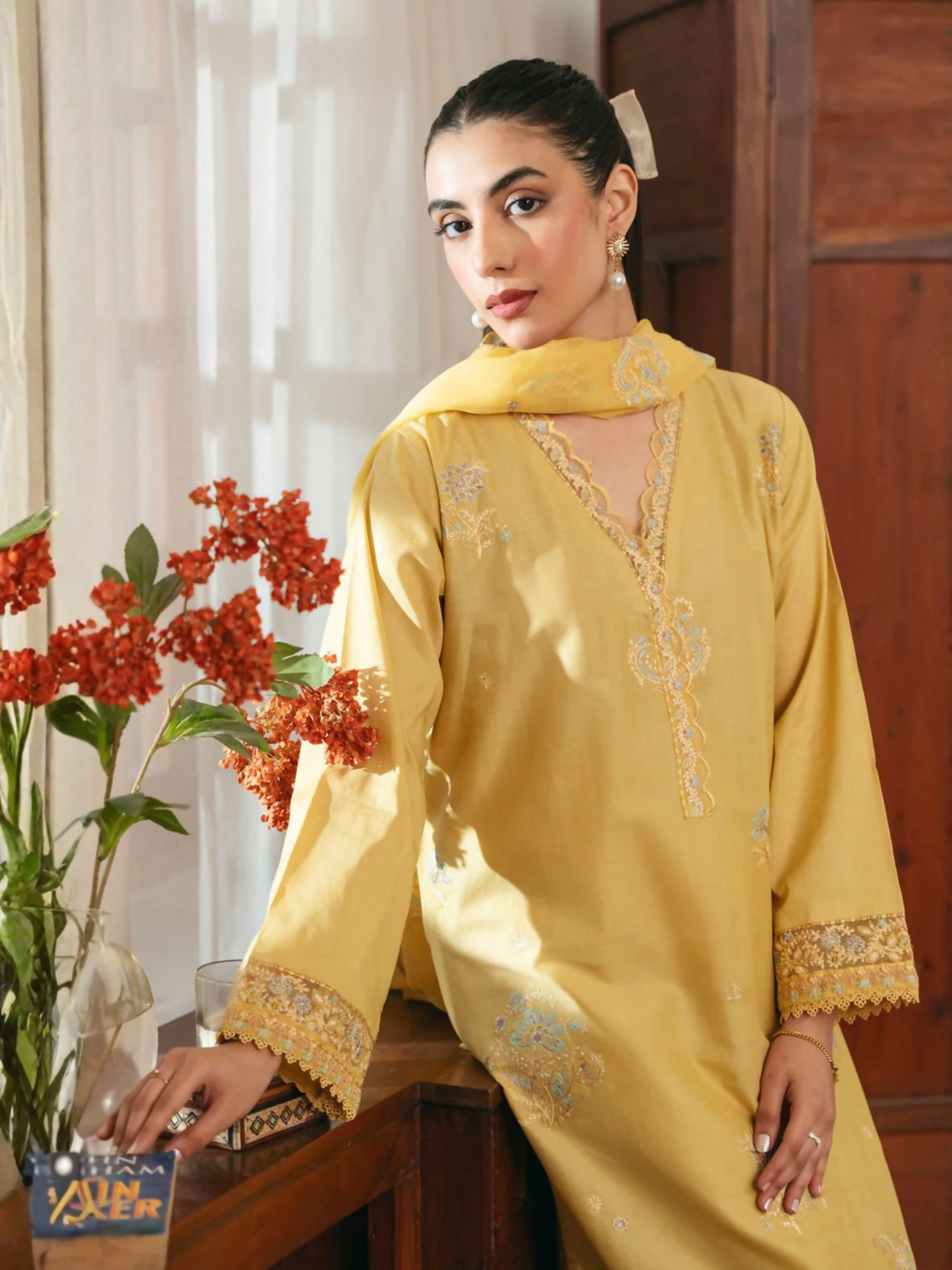 Mannat Clothing Spring Edit'25 Lawn Embroidered Stitched Suit-Dawn