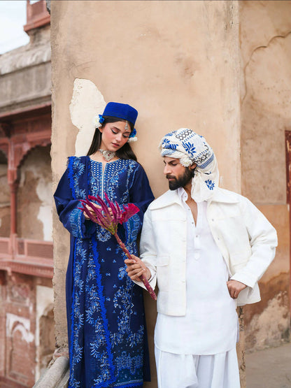 Mahnur Gul Luxury Lawn'26 Embroidered Unstitched 3-Piece Suit-G-003