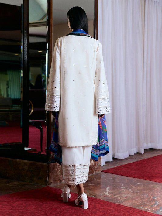 Jugnu by Hussain Rehar Summer Pret'25 Edit III Cotton Embroidered 3-Piece Suit-Sorma