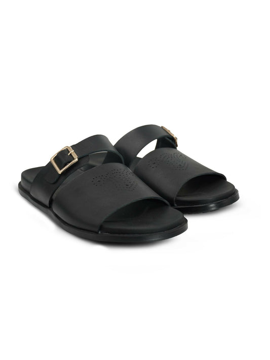 Men's cow leather slippers by Royale Leather with soft upper and rubber sole, ideal for everyday casual wear