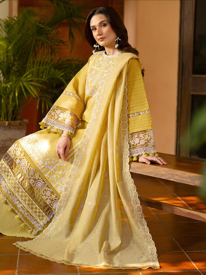 Mahnur Angan Lawn'26 Embroidered Unstitched 3-Piece Suit-AN-003
