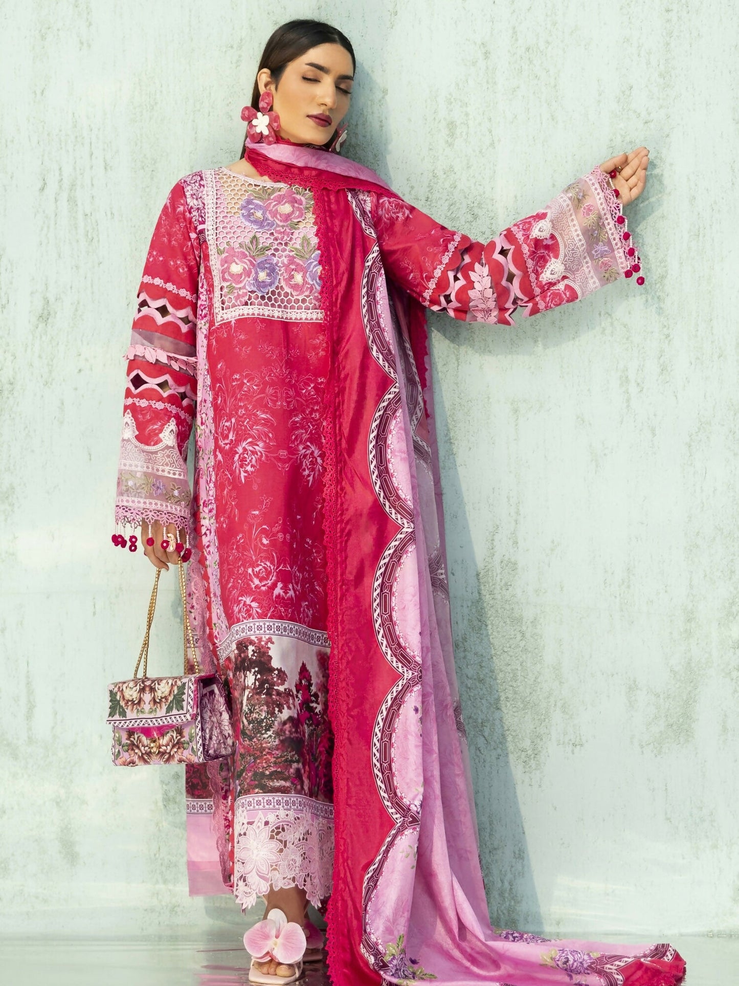 Parishay Ivy Bloom'26 Lawn Embroidered Unstitched 3-Piece Suit-IB-14