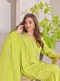 Ruby's Couture Shireen Raw Silk Embroidered Stitched 3-Piece Suit-Chandi