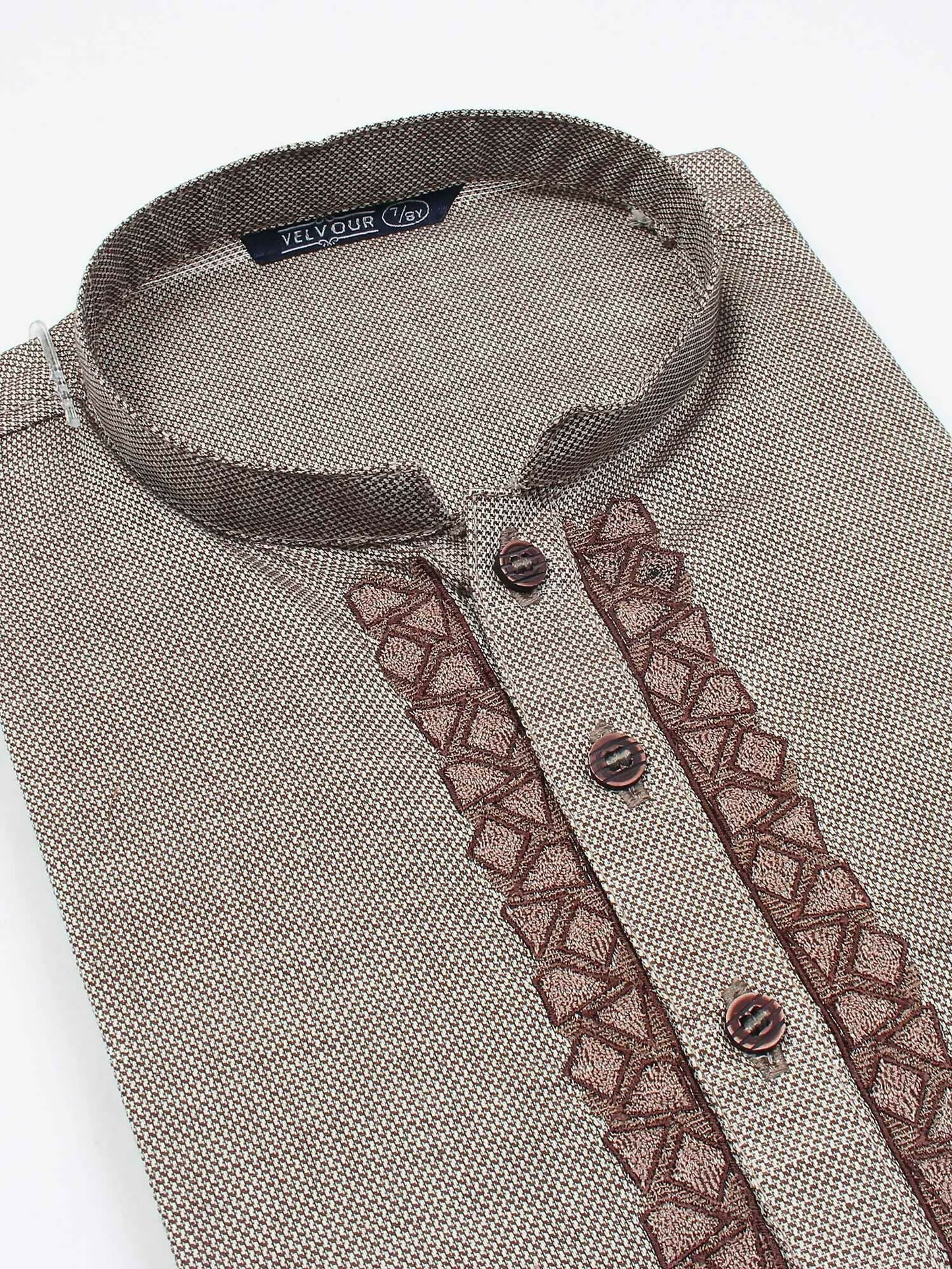 Velvour Boys Cotton Embroidered Stitched Kurta-VB195-B