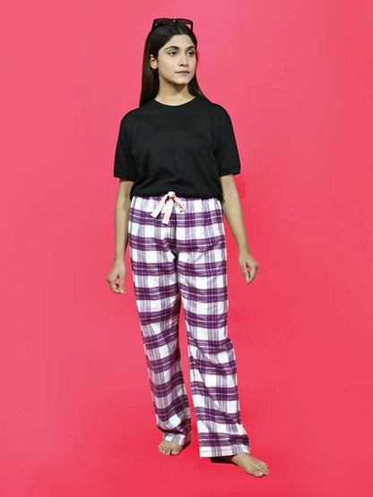 Funky's Printed Checked Loungewear Trouser-14630