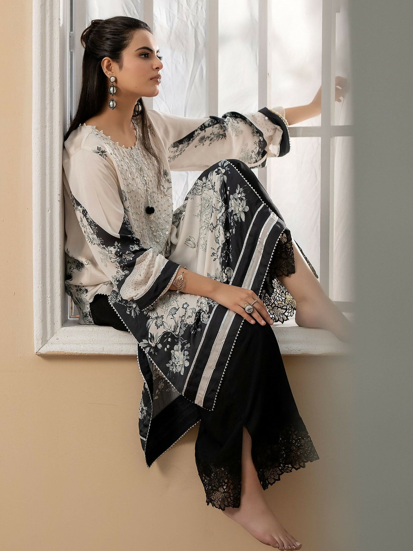 Shiza Hassan Miha Luxury Pret Pure Grip Embellished 2-Piece Suit-Elvi