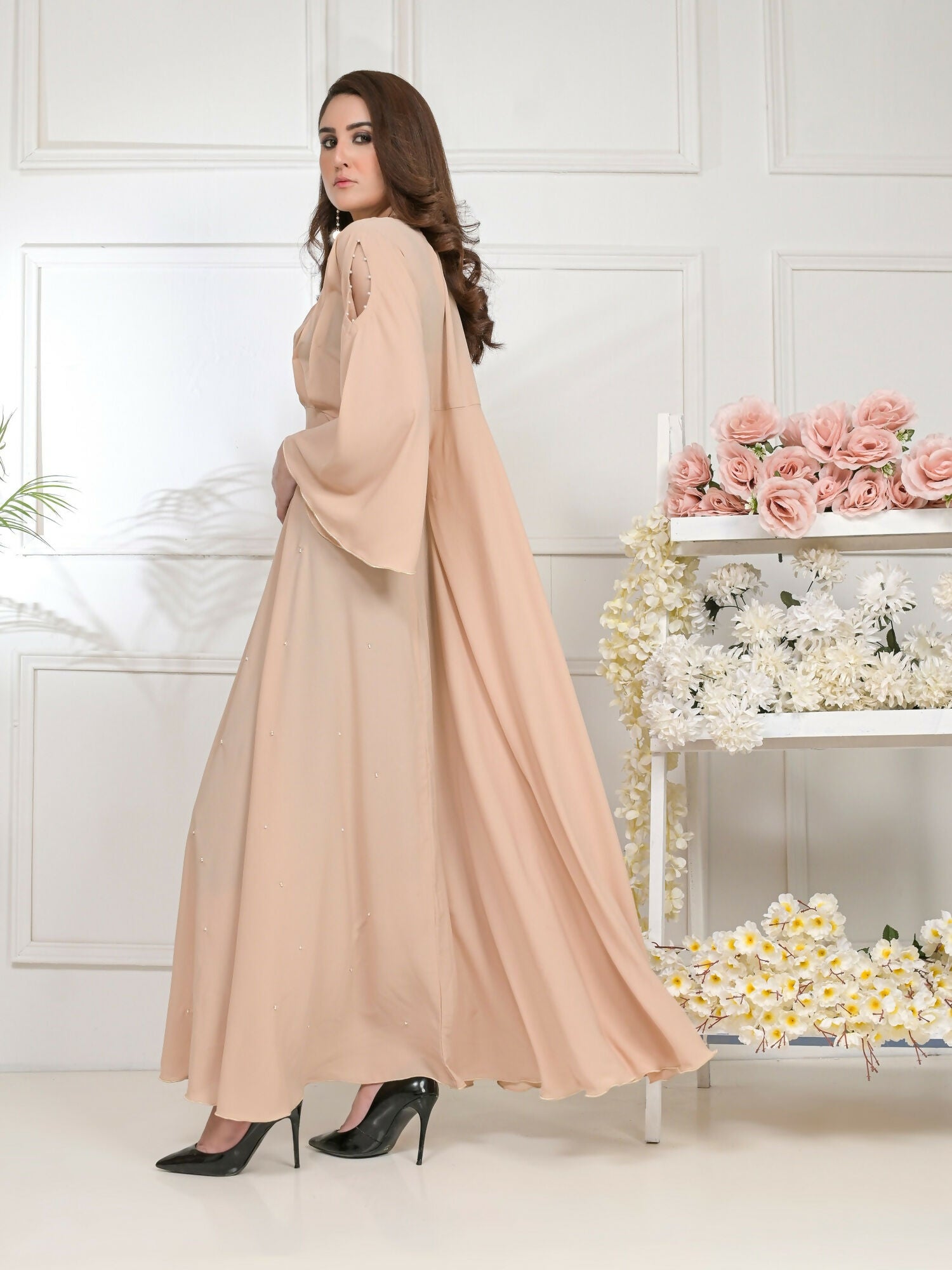 Ruby's Couture Basic Element '25 Georgette Dress Set-Beigh Buff