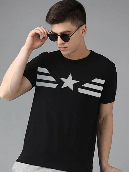 Black, Green, Grey, Yellow, Red, Jupiter Printed C.A Front Shield Tee-Shirt-12624