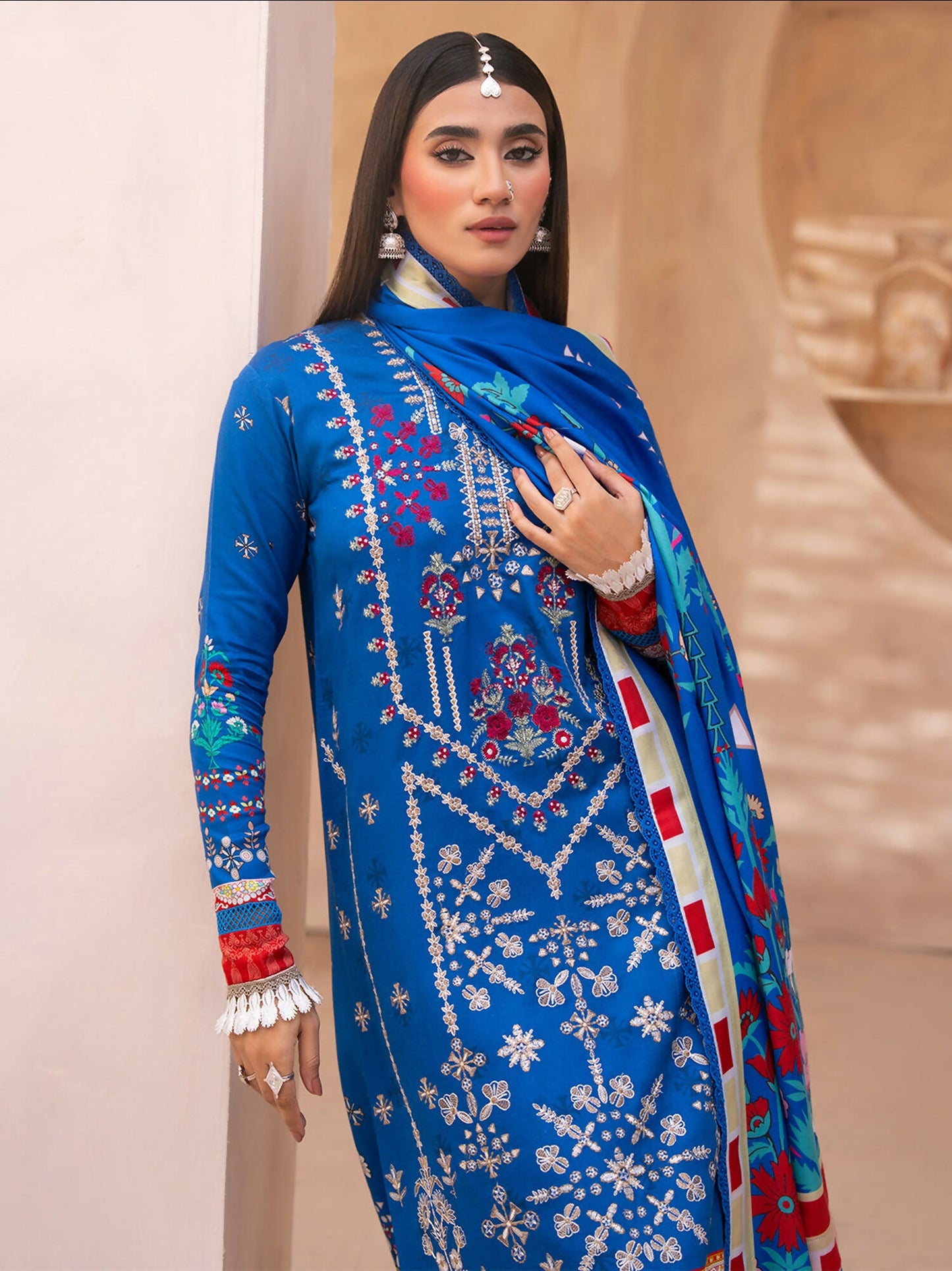 Binilyas Kotrai Embroidered Unstitched 3-Piece Suit-793-B