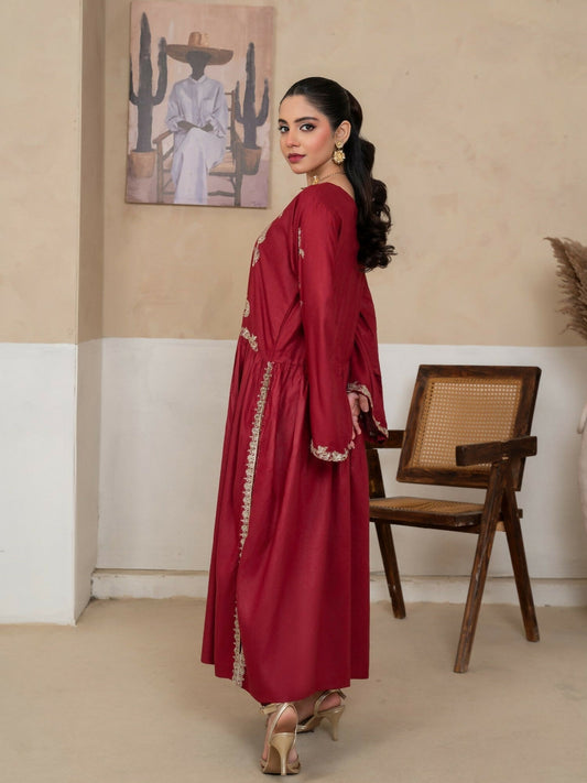 Stylish Collection Amaya Pret Linen Embroidered Stitched 2-Piece Suit-Alishba