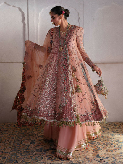 Hussain Rehar Festive Unstitched'26 Organza Embroidered 3-Piece Suit-Malka