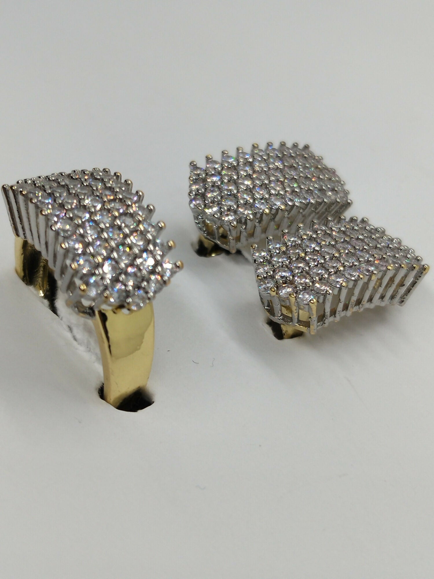 H&A Jewellery Dual Tone Stud Earrings and Ring Set