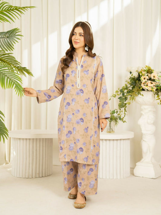 Panache Apparel Sunlit Essentials Cambric Lawn Printed Stitched Suit-Shore