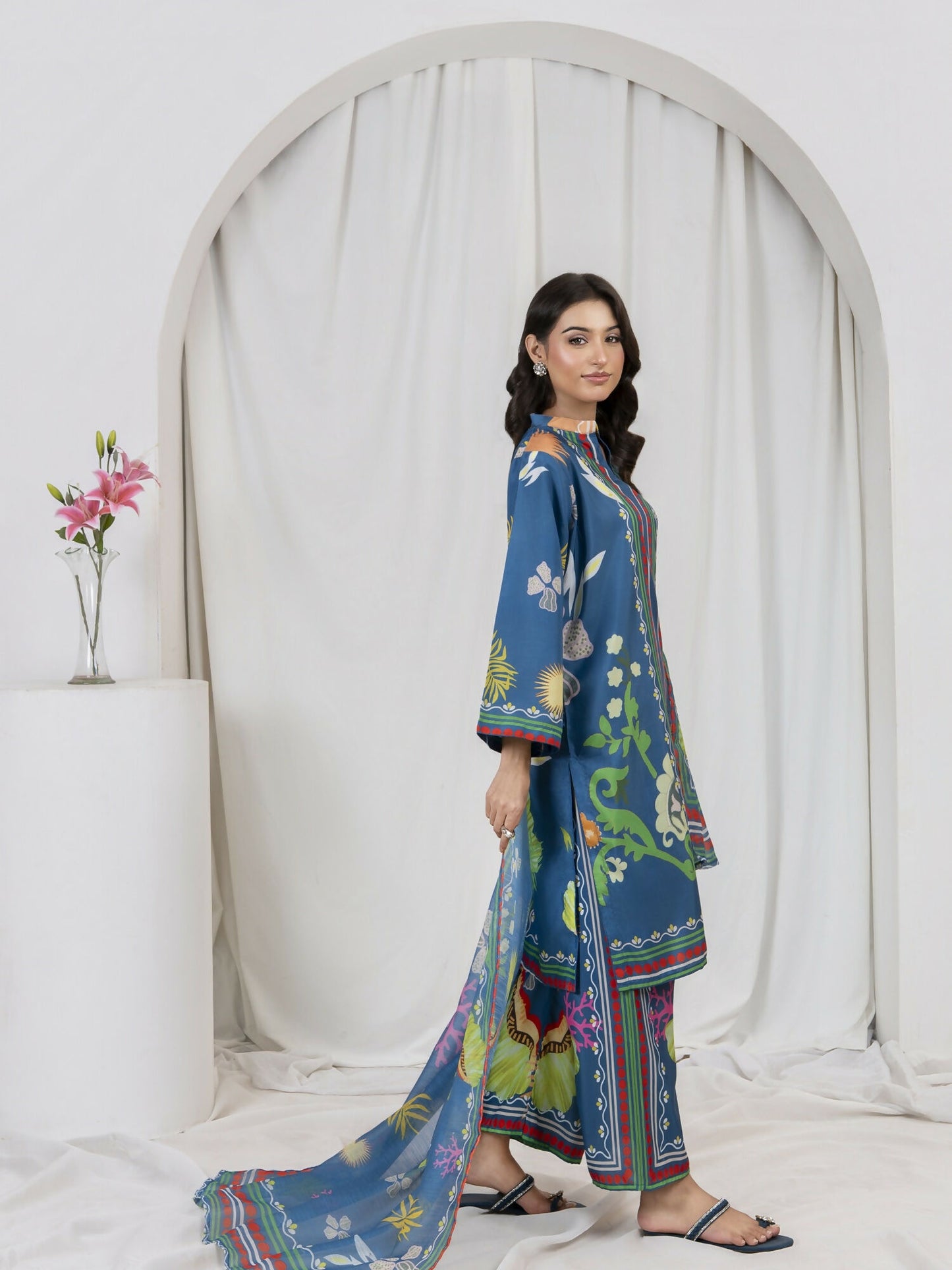 Stylish Collection Lawn Printed Stitched 3-Piece Suit-Rukhsar Zinc