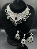 H&A Jewellery One Carat Silver Rhodium Plated American Diamond Set