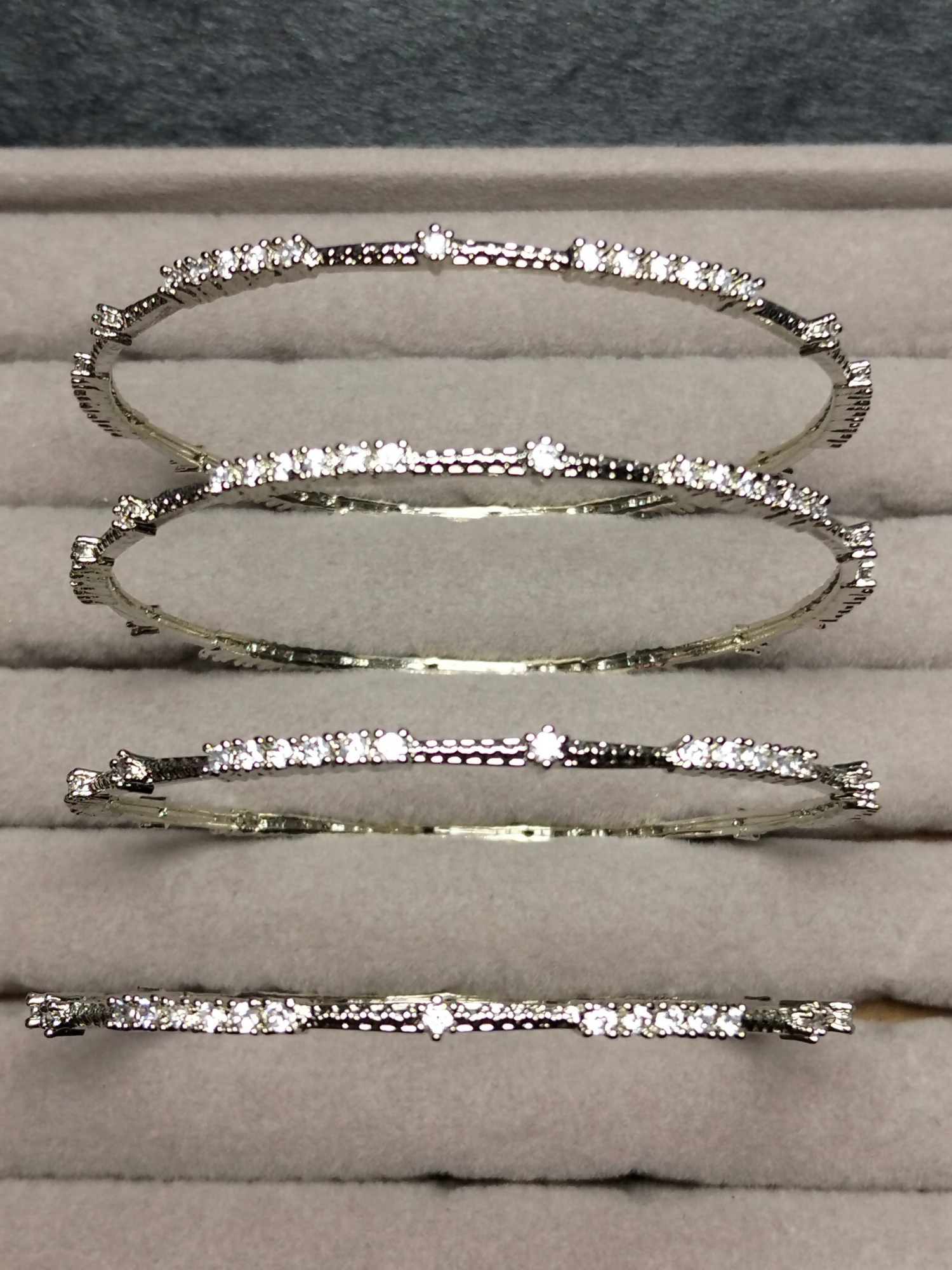 H&A Jewellery One Carat Silver Plated Bangles
