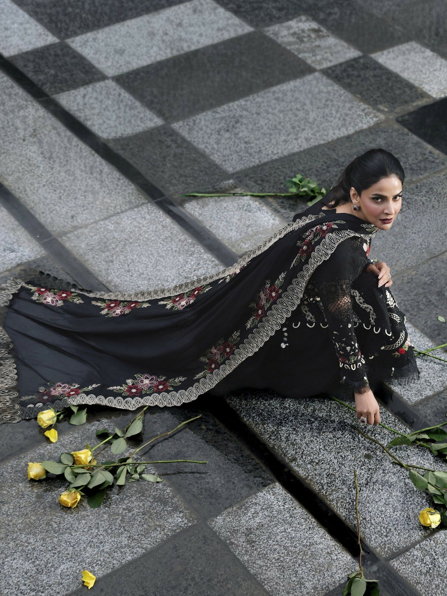 Parishay Monaco Luxury Lawn'26 Embroidered Unstitched 3-Piece Suit-MN-03