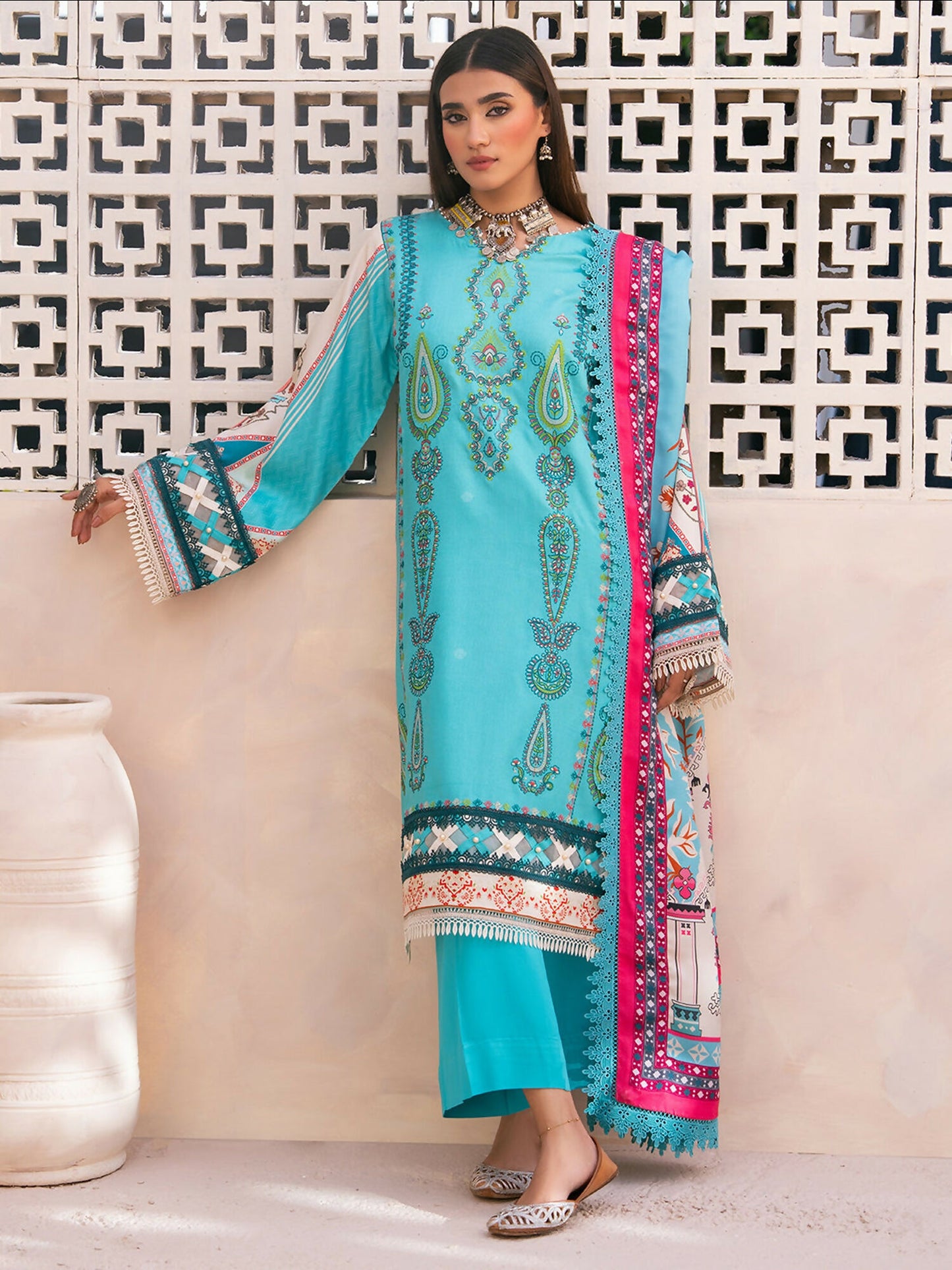 Binilyas Kotrai Embroidered Unstitched 3-Piece Suit-791-A