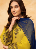 Tawakal Closet Cotton Embroidered Stitched 3-Piece Suit-Majestic Olive