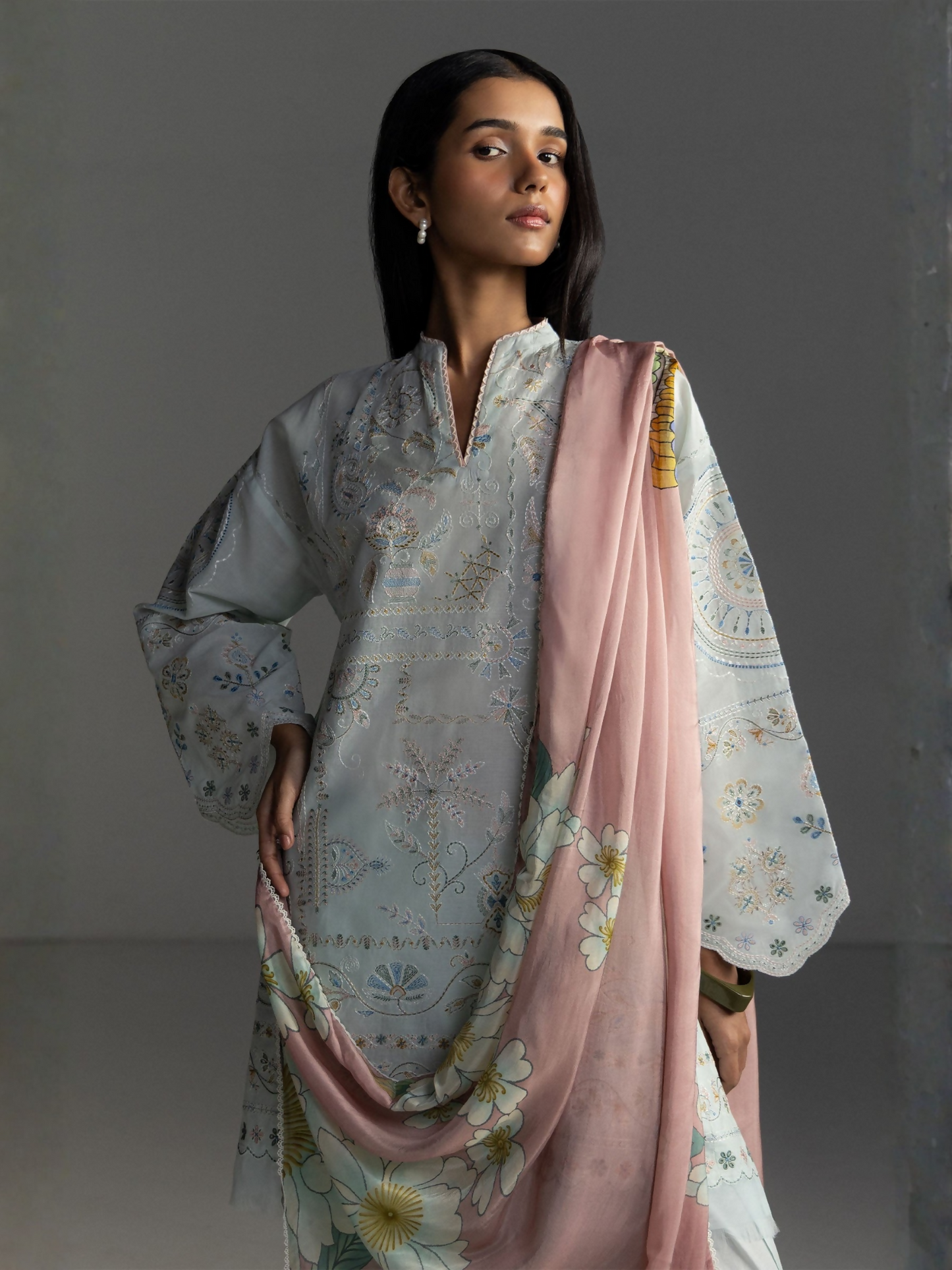 COCO by Zara Shahjahan Lawn'26 Embroidered Unstitched 3-Piece Suit-Veya-7B