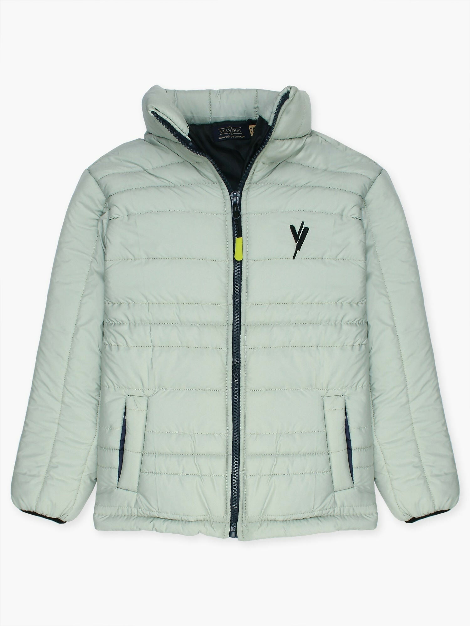 White Velvour Puffer Jacket-VJ05-D