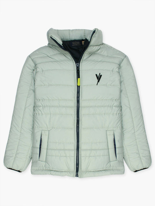 White Velvour Puffer Jacket-VJ05-D