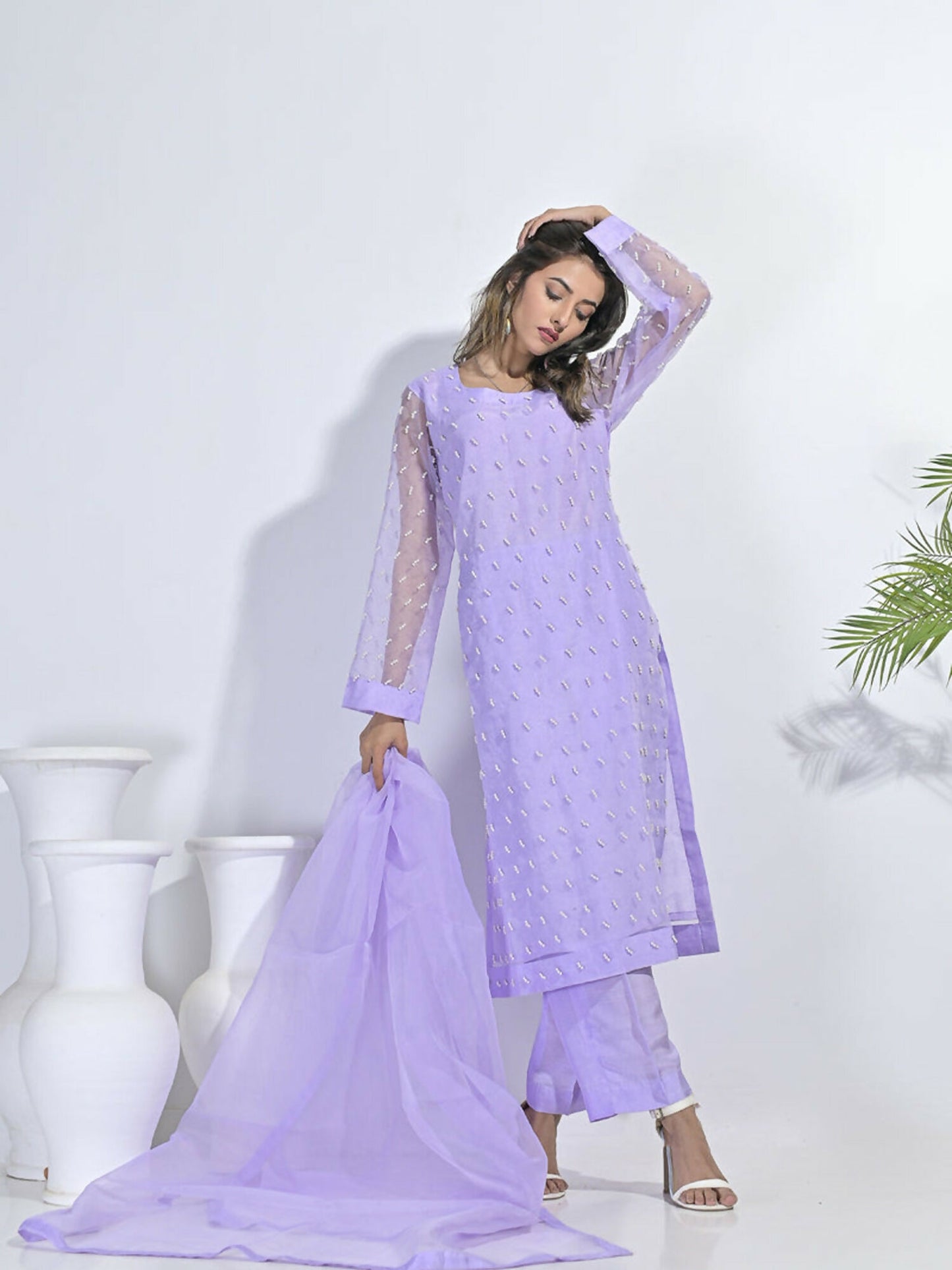 Ruby's Couture Festive Fall'25 Organza Embellished Stitched 3-Piece Suit-Rinaz