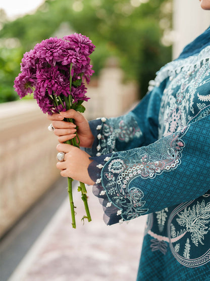 Parishay Ivy Bloom Viscose Embroidered Stitched 3-Piece Suit-IW-09