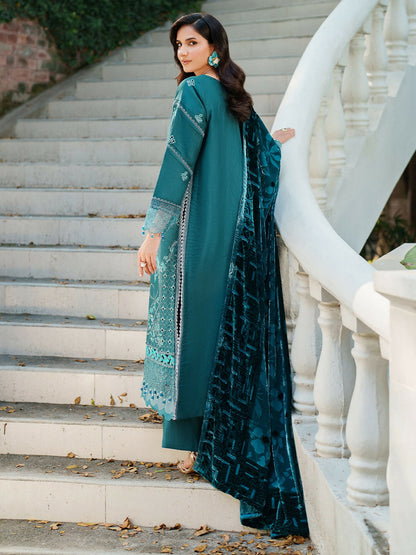 Parishay Panache Winter Corduroy Embroidered Unstitched 3-Piece Suit-PNE-14