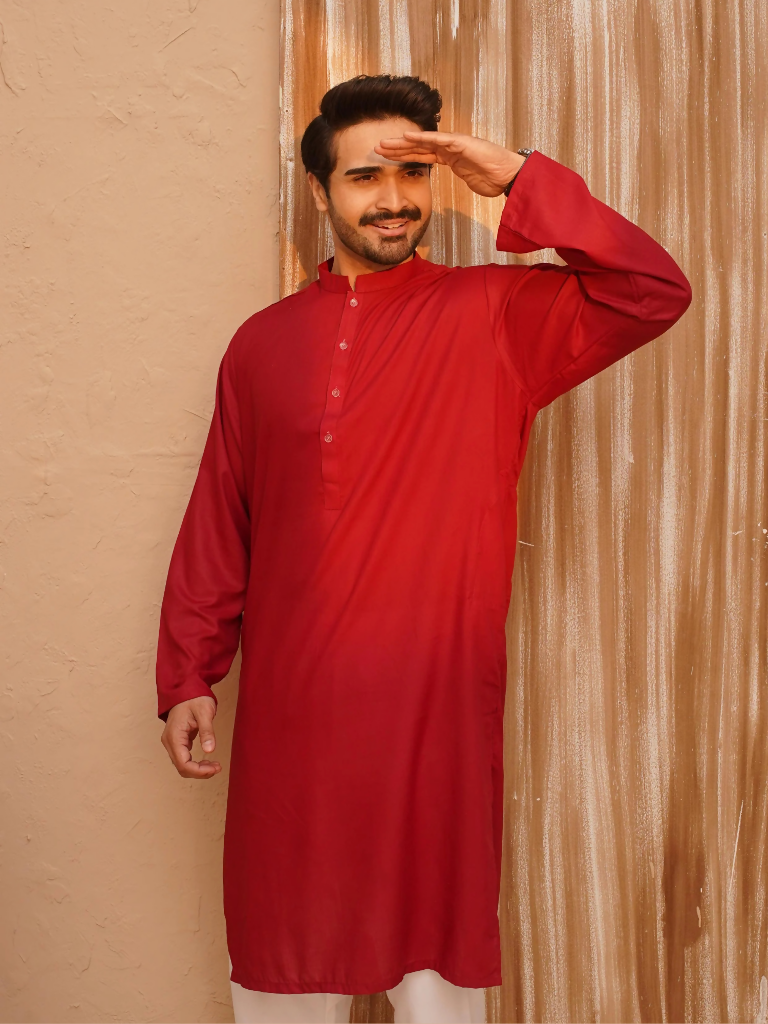 Kidoz Kloset Wash & Wear Kurta Pajama-Amber Mirage-Men