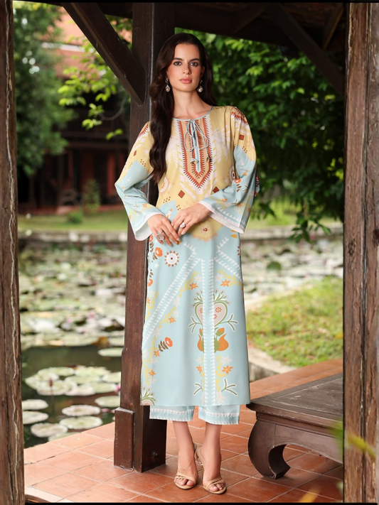 Tehzeeb Libas Silky Lawn Printed Stitched 2-Piece Suit-NAYAB