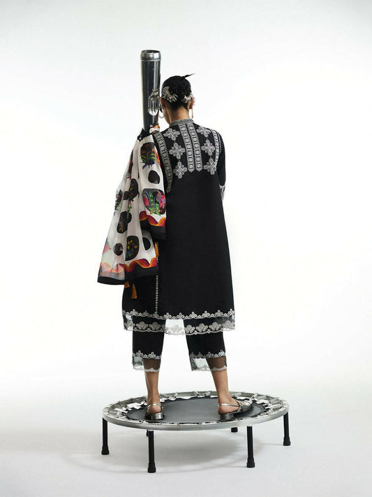 Jugnu by Hussain Rehar SS'25 Eid Pret Edit II Cotton Embroidered 2-Piece Suit-Yuri